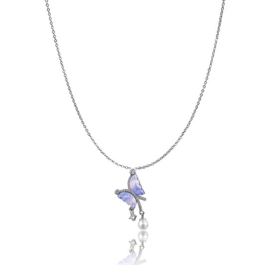 Silverpolished Starling Butterfly Pendent Tanmaniya