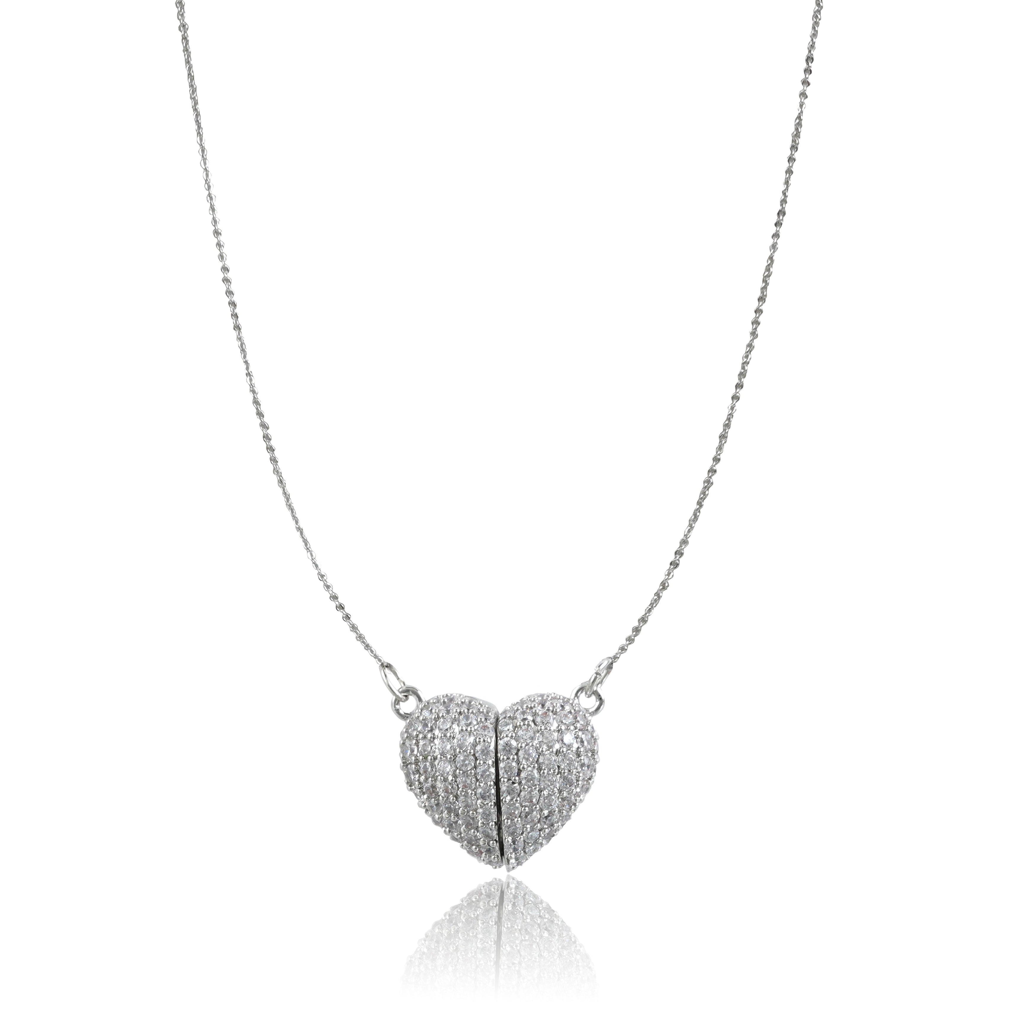 Heart Shape Imported Silverpolished Pendent Chain