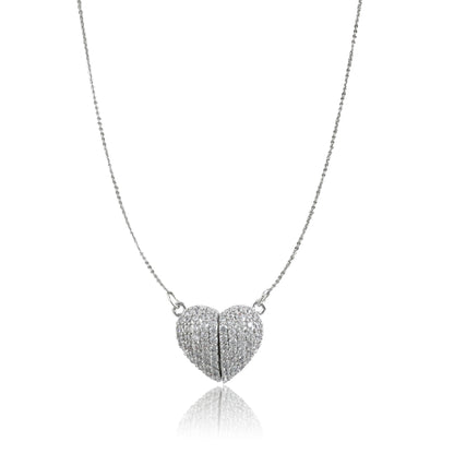 Heart Shape Imported Silverpolished Pendent Chain