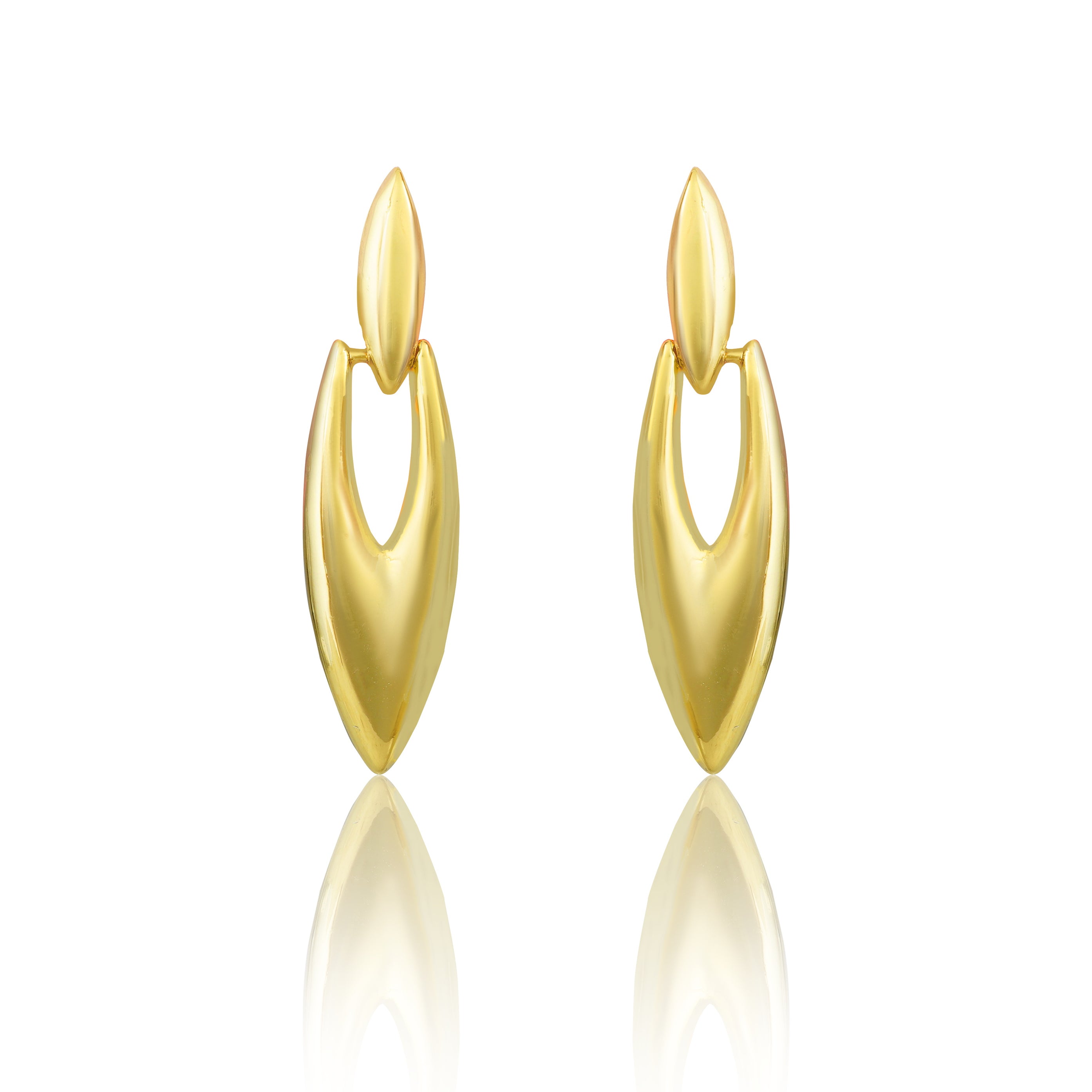 Shinning Gold Polish Sterling Western Earrings