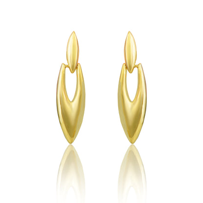 Shinning Gold Polish Sterling Western Earrings