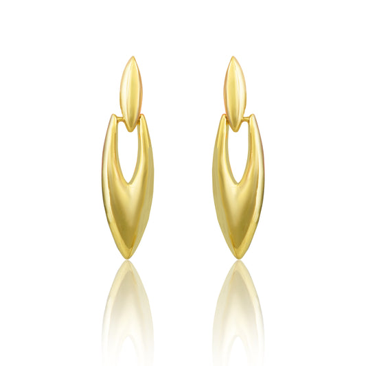 Shinning Gold Polish Sterling Western Earrings