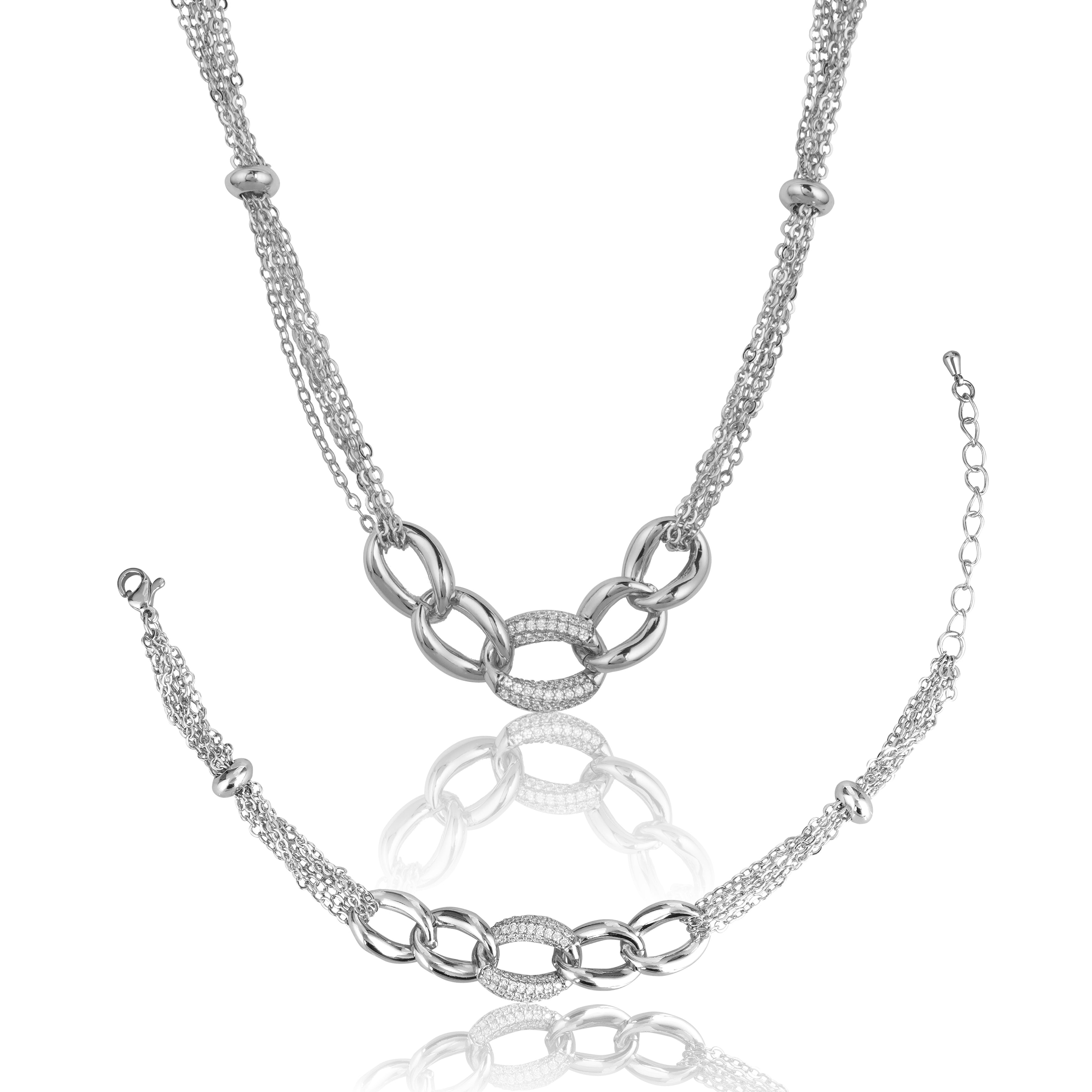 Silverpolish Necklace And Bracelet Combo Jewelry