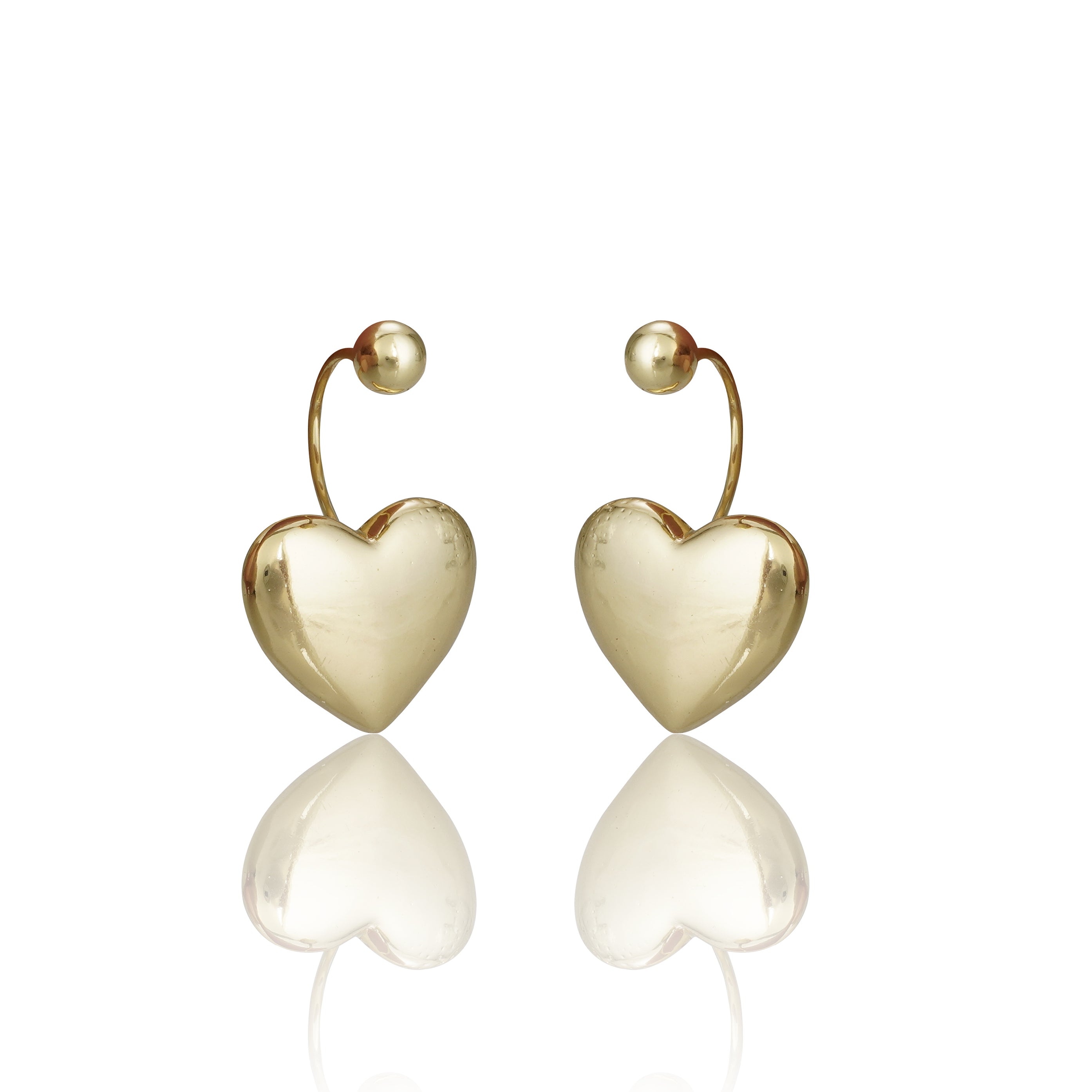 Golden Polish Heart Shape Western Earrings