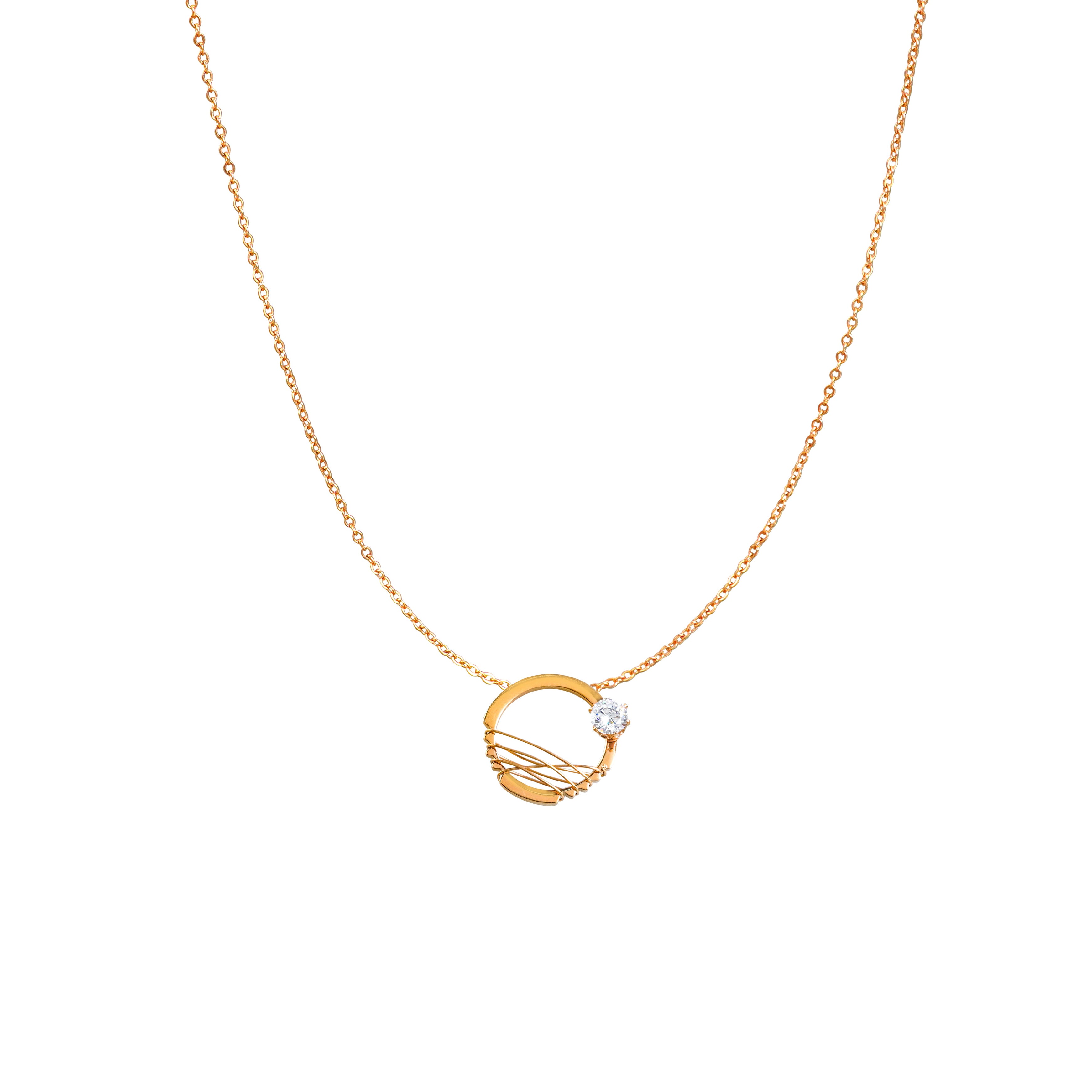 Daily Wear Rosepolished Western Delicate Chain Pendent