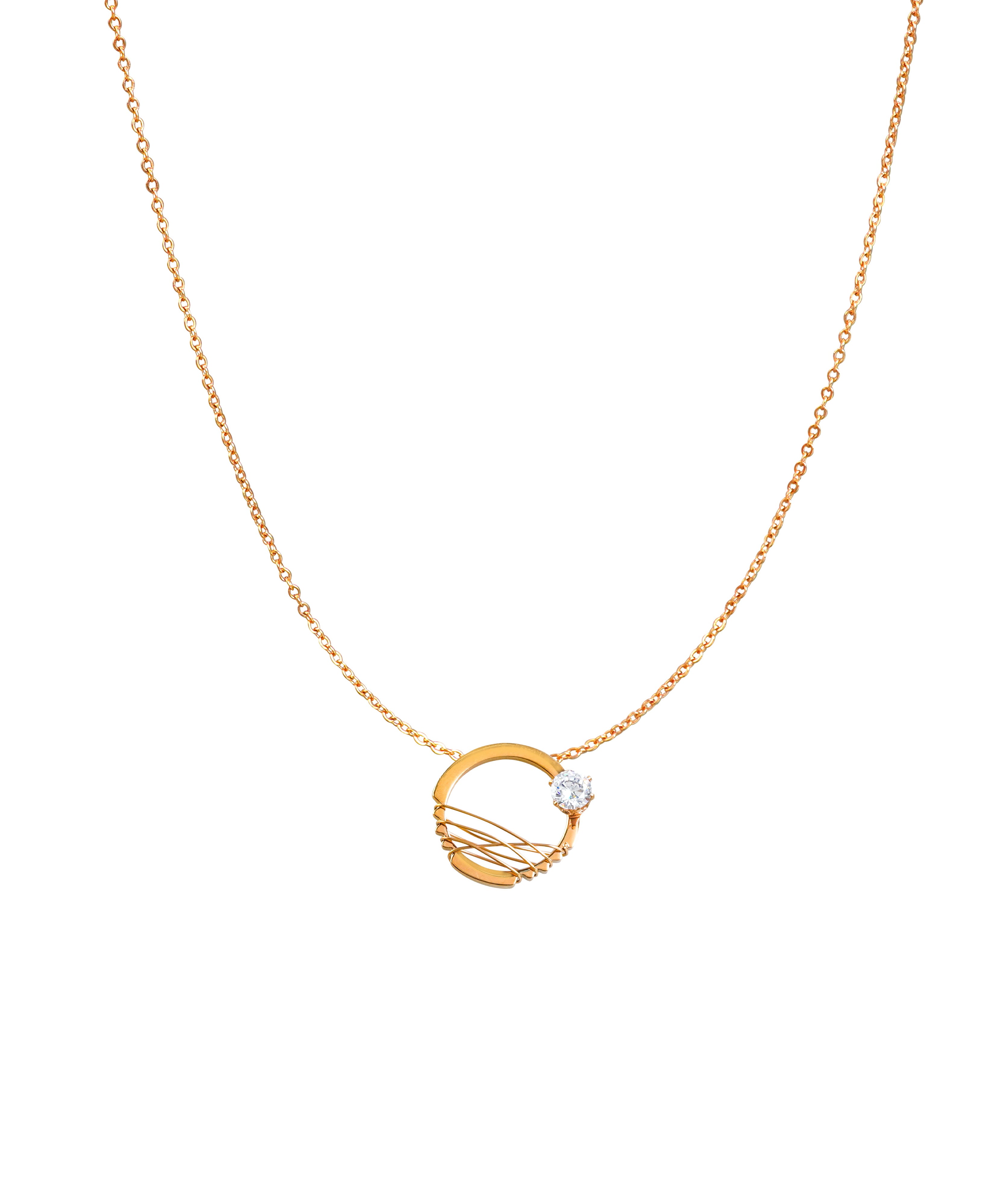 Daily Wear Rosepolished Western Delicate Chain Pendent