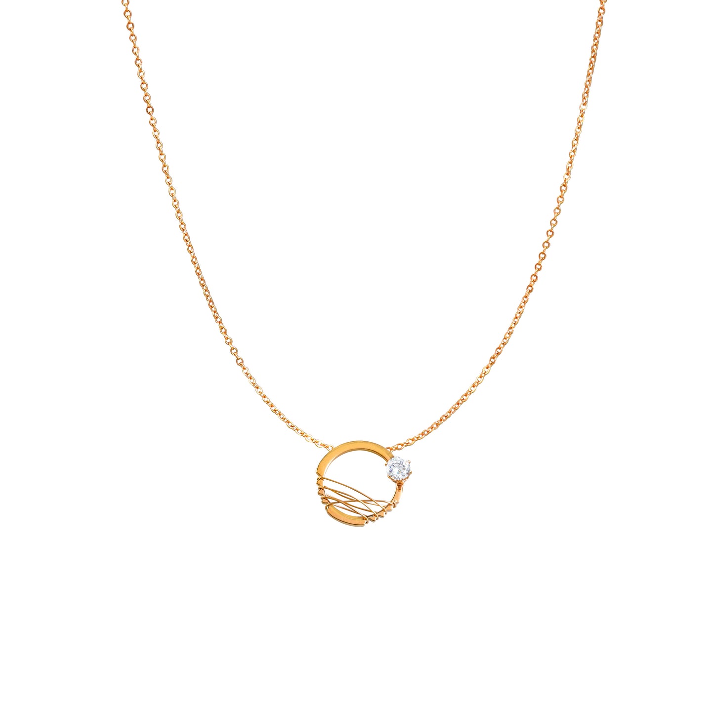 Daily Wear Rosepolished Western Delicate Chain Pendent