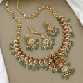 Traditional Lakshmi Lotus Temple Full Necklace Set