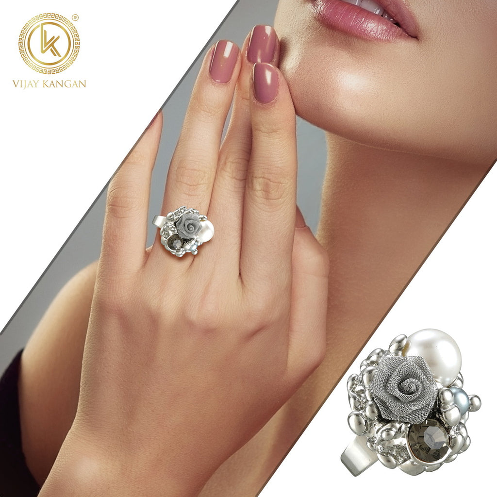 Silverpolished Imported Reception Wear Freesize Ring