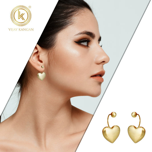 Golden Polish Heart Shape Western Earrings