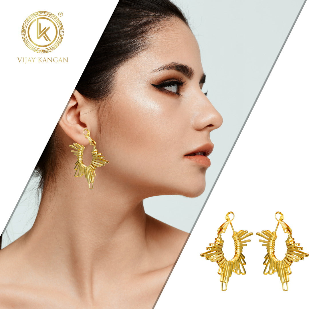 New Golden Polish Anti Tan Stylish Earrings