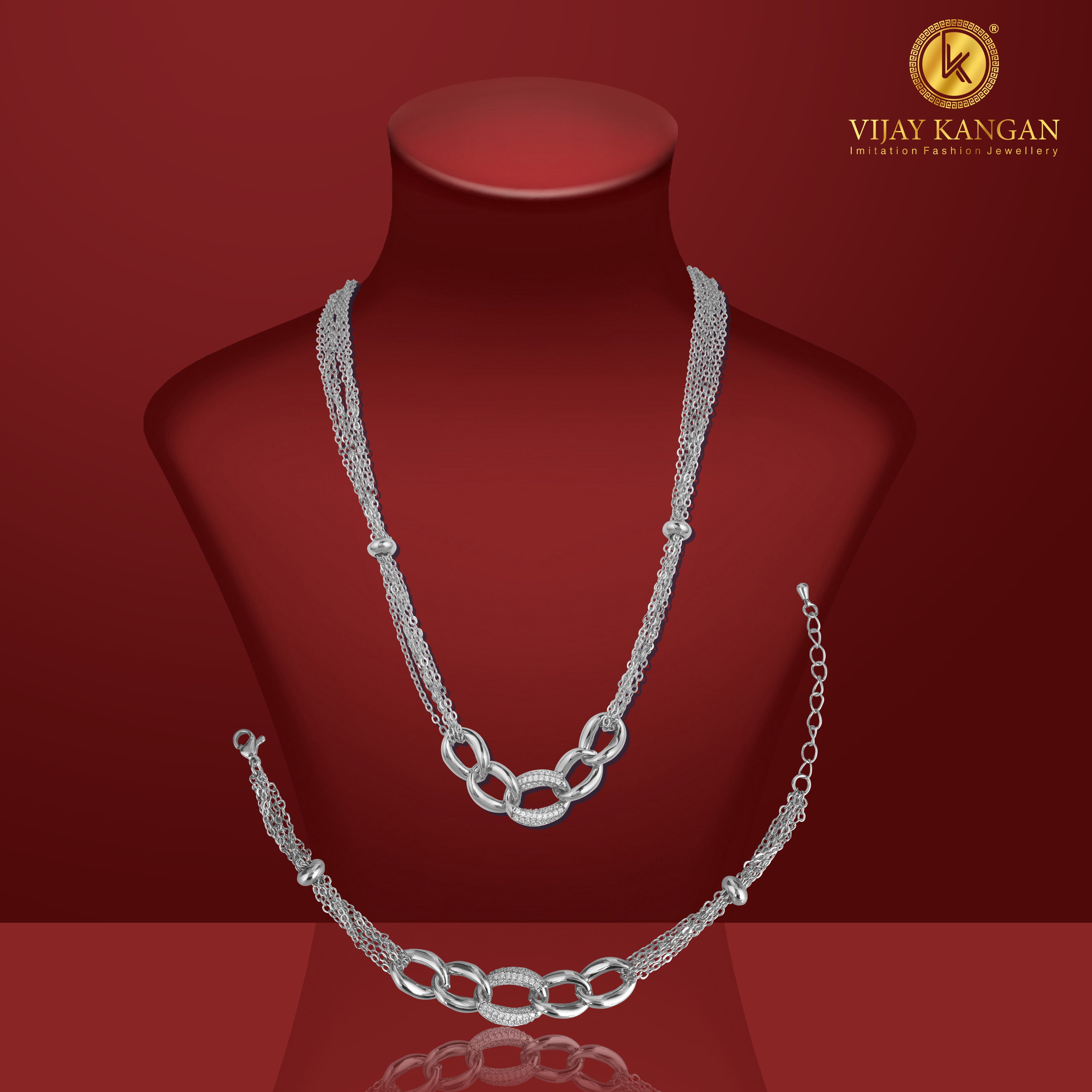 Silverpolish Necklace And Bracelet Combo Jewelry