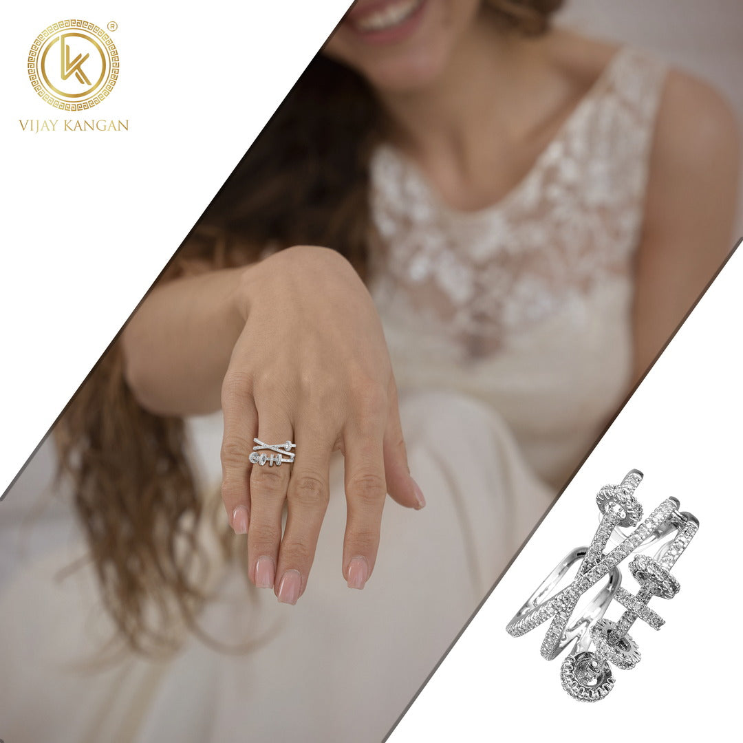 American Imported Party Wear Diamond Free Size Ring