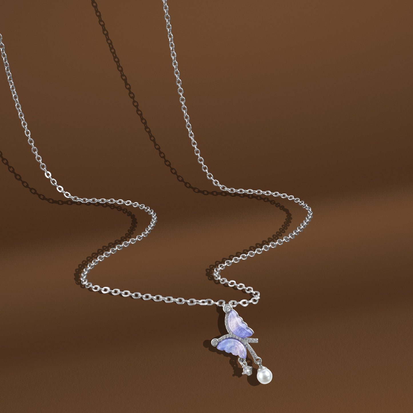 Silverpolished Starling Butterfly Pendent Tanmaniya