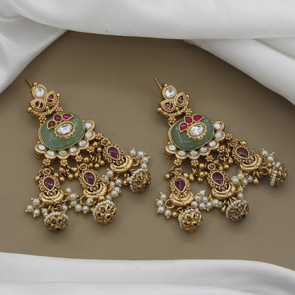 Opulent Polki Kundan Bridal Necklace Set with Pearls & Ruby Accents