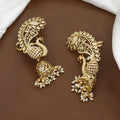 Exquisite Gold-Plated Peacock Jhumka Ear Cuffs