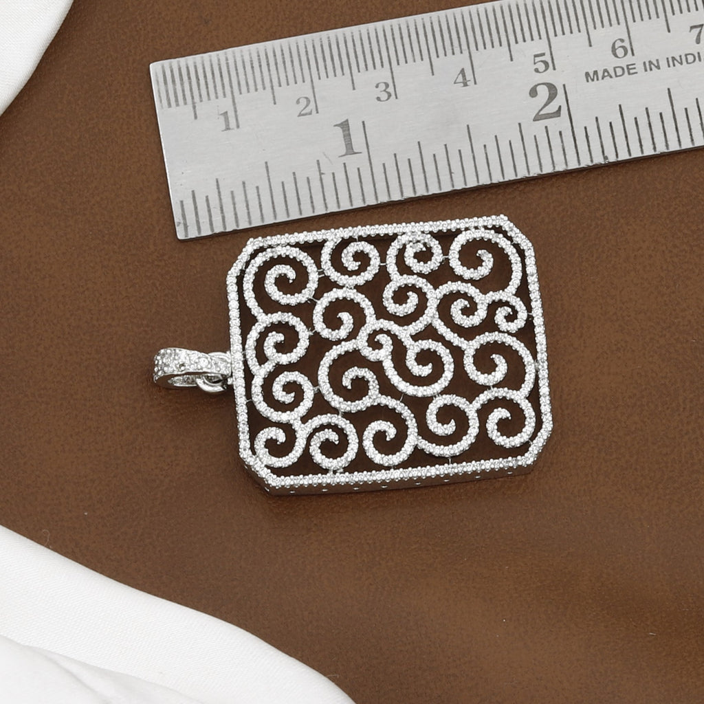 Vintage Style Silver Filigree Pendant & Earring Set With Chain