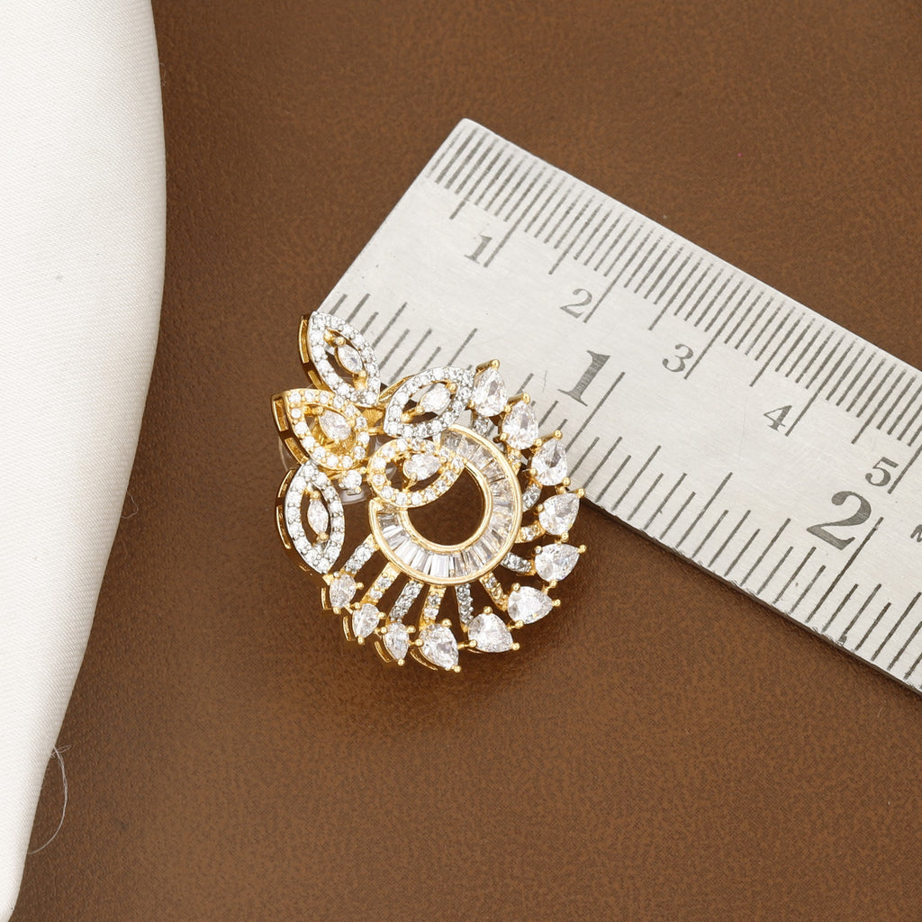 Elegant Gold Sunburst Pendant Set with Matching Earrings And Chain