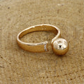 Gold Ball Bypass Adjustable Ring