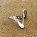 Silver Tone Wave Adjustable Ring