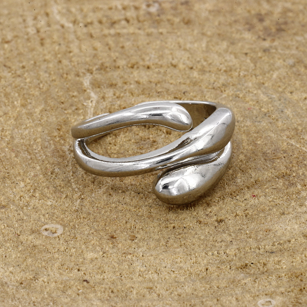 Silver Teardrop Wrap Adjustable Ring