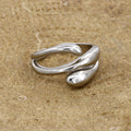 Silver Teardrop Wrap Adjustable Ring