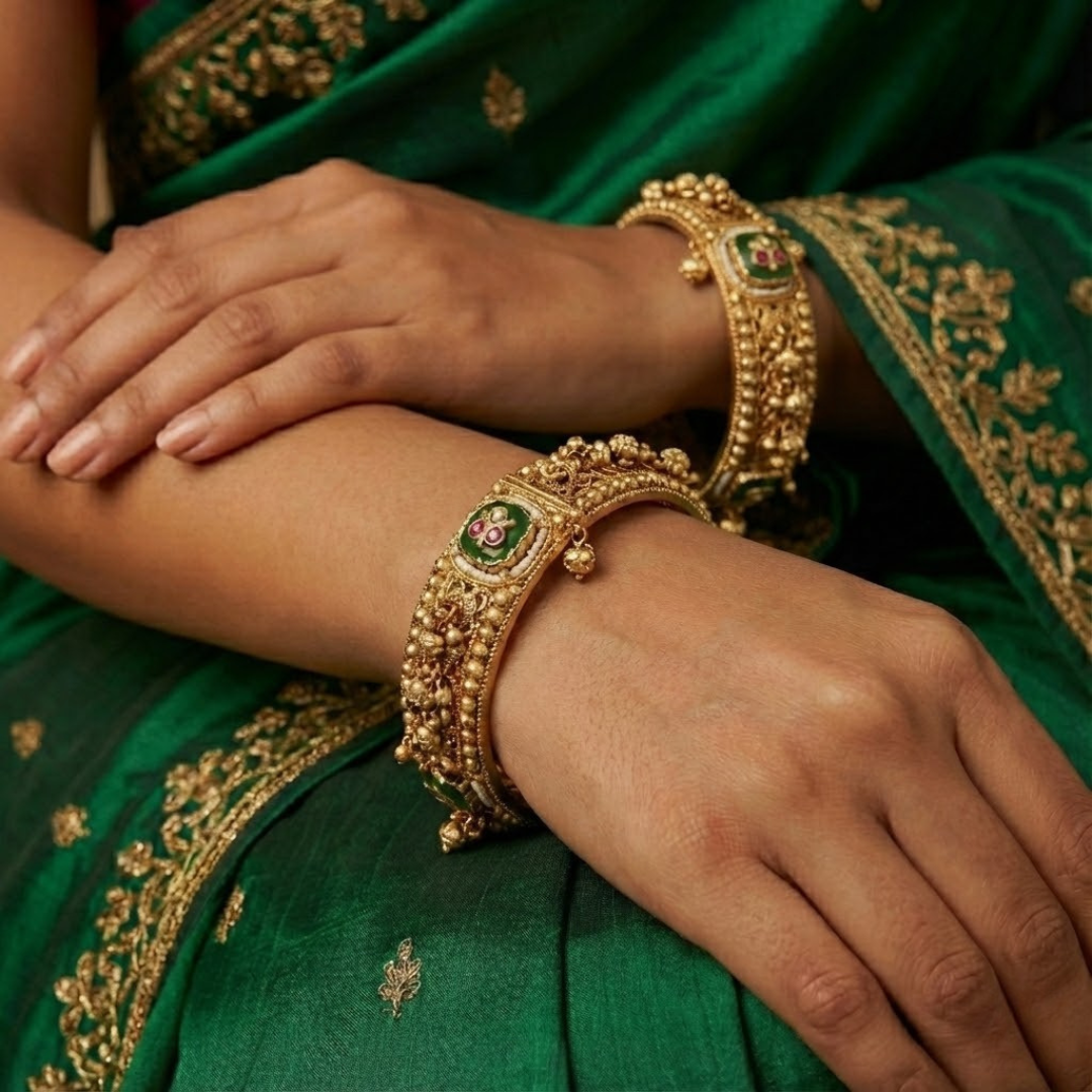 Traditional Indian Antique Gold Wedding Patla Sets