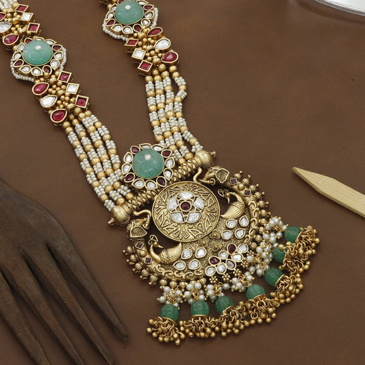 Heavy Heritage Long Necklace With Big Earrings