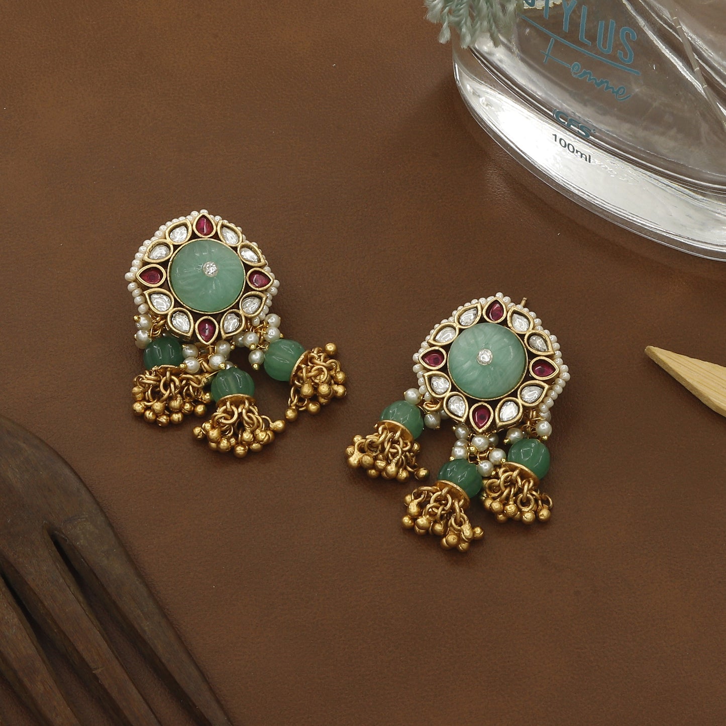Heavy Heritage Long Necklace With Big Earrings