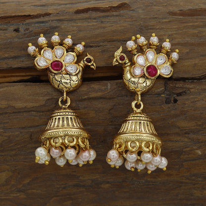 Antique Mini Jumkha Wedding Wear Earrings