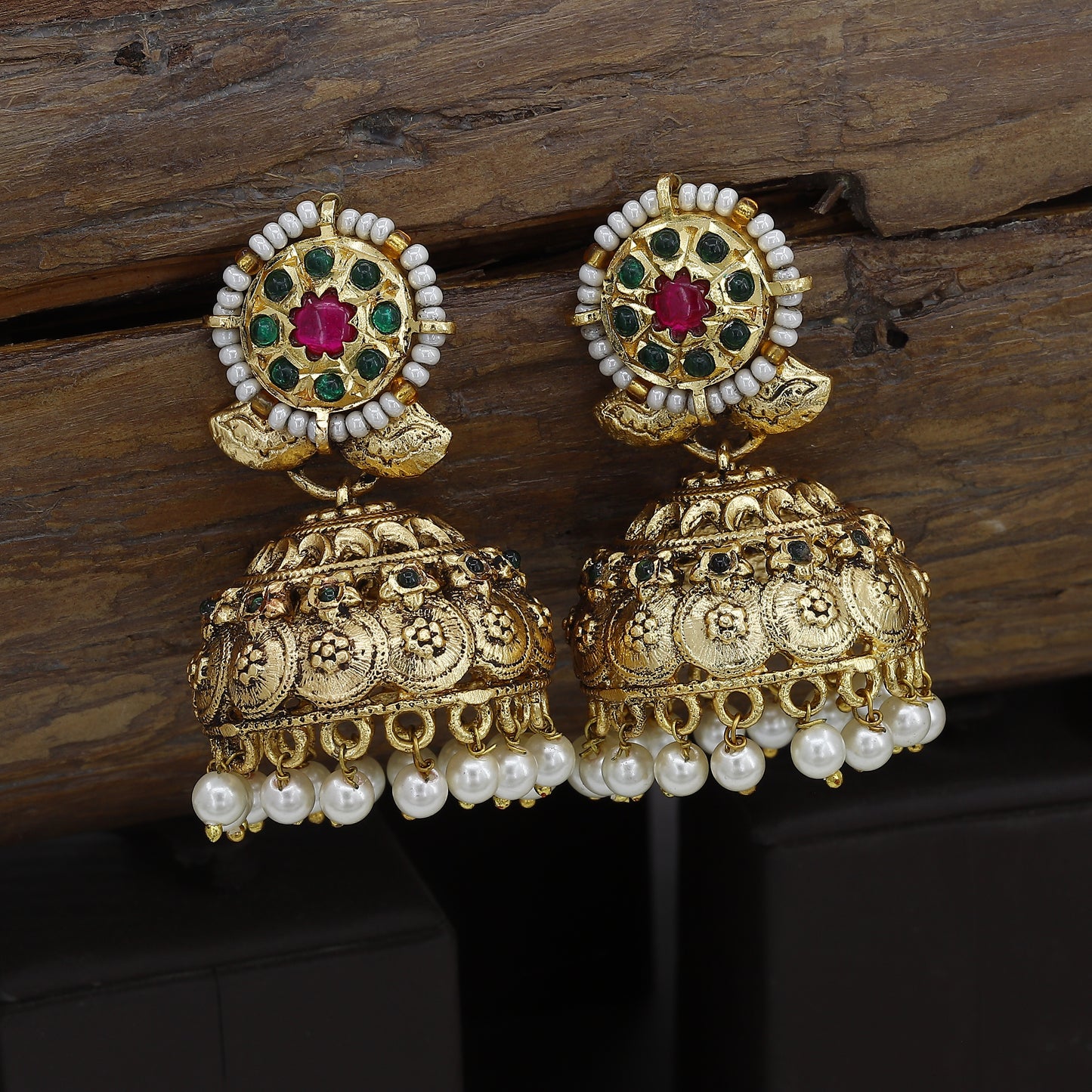 Antique Big Wedding Wear Jumkha Earrings