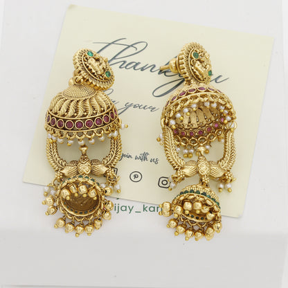 New Temple Wear Long Antique Earrings