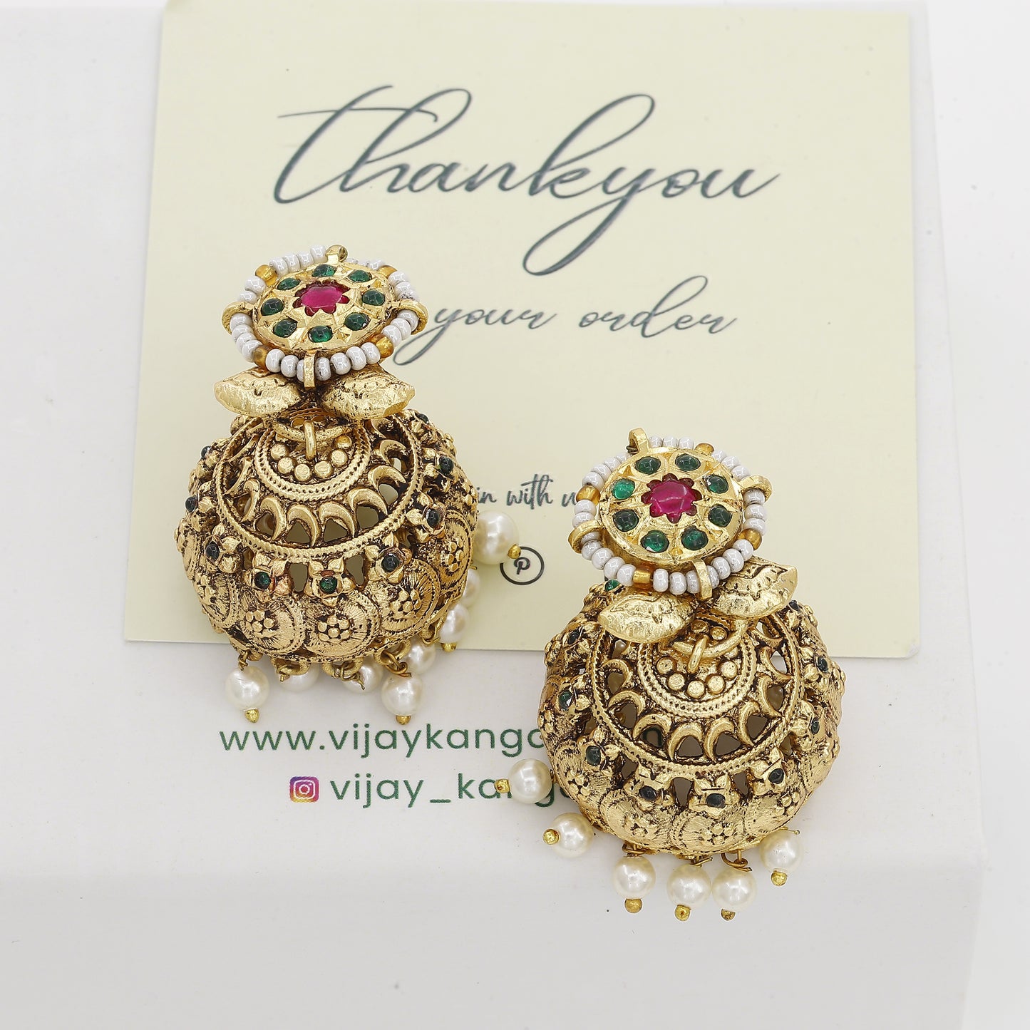 Antique Big Wedding Wear Jumkha Earrings