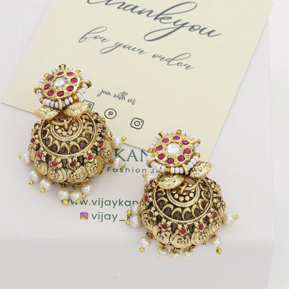 Antique Big Wedding Wear Jumkha Earrings