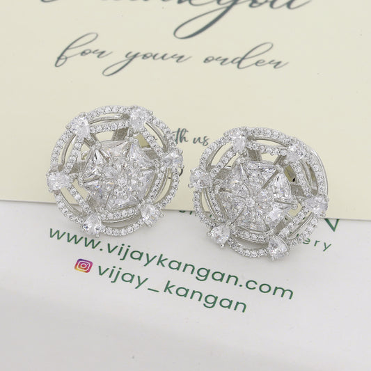 White American Diamond Medium Party Stud