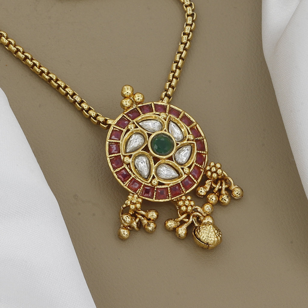 Traditional Kundan Medallion Necklace Set (Medium)