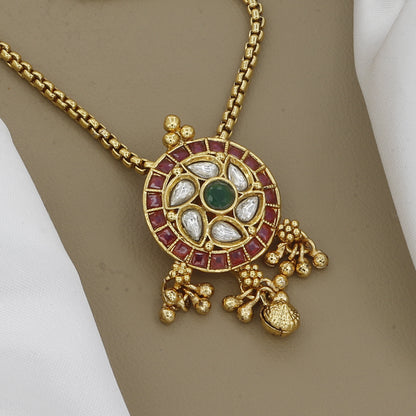 Traditional Kundan Medallion Necklace Set (Medium)