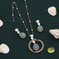Circle Big Pendent Fusion Necklace Set with Colors