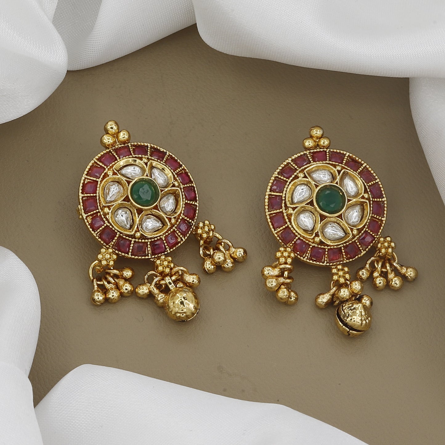 Traditional Kundan Medallion Necklace Set (Medium)