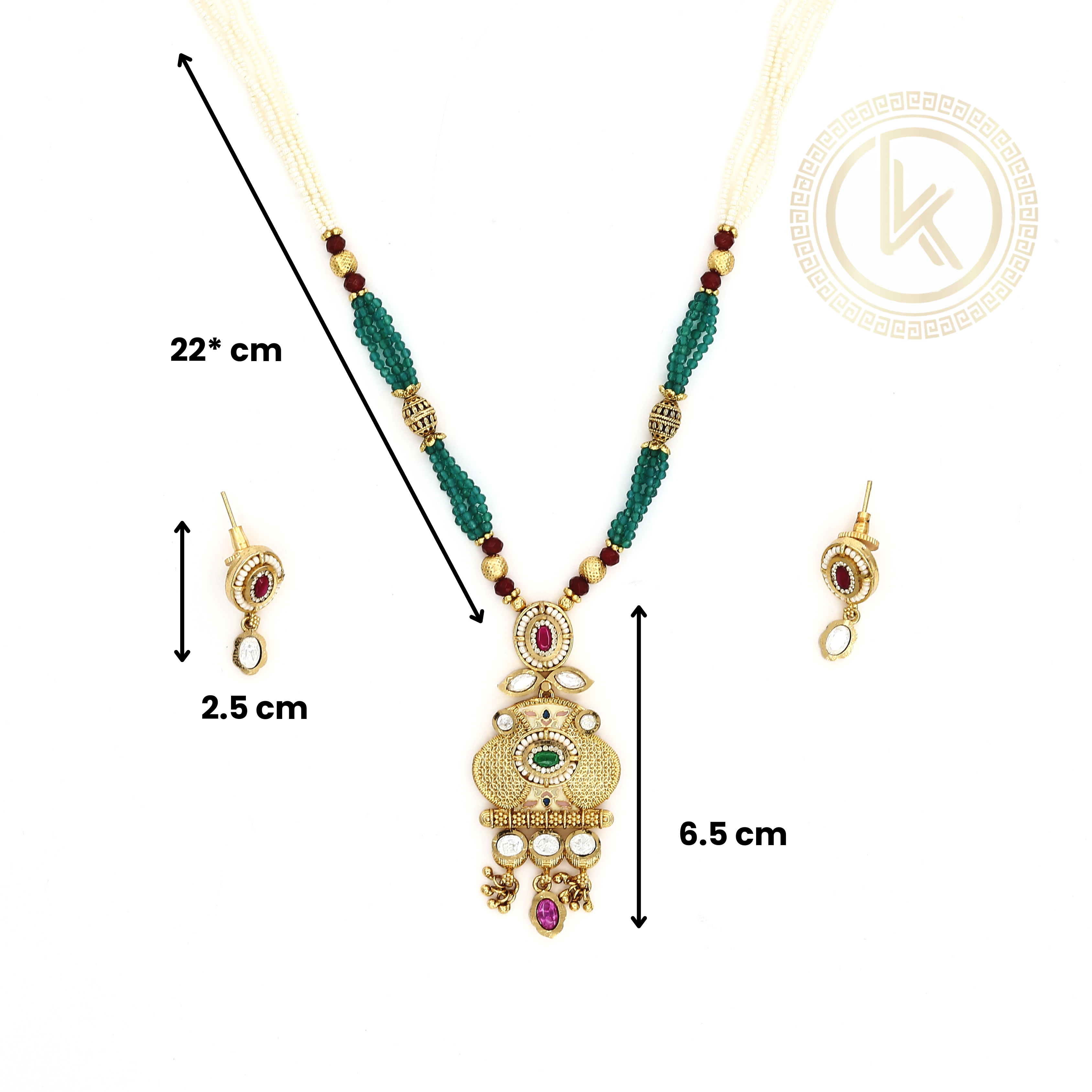 Kundan Meenakari Mini Necklace Set