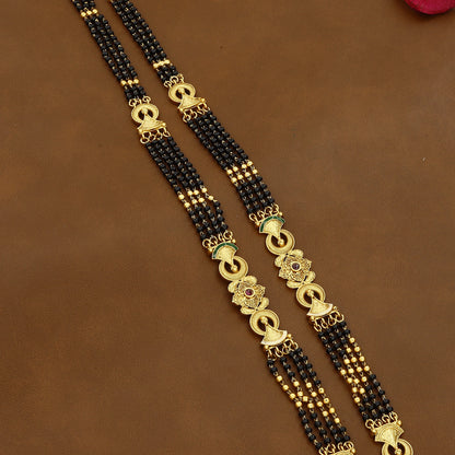Traditional Rajawadi Antique Long Gold Mangalsutra Set