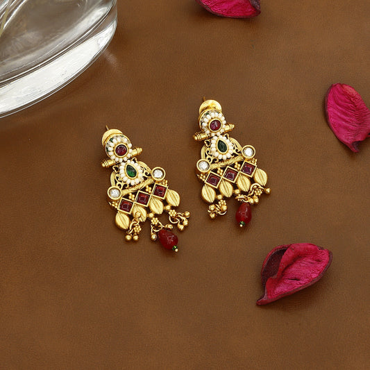 Traditional Rajawadi Antique Long Gold Mangalsutra Set
