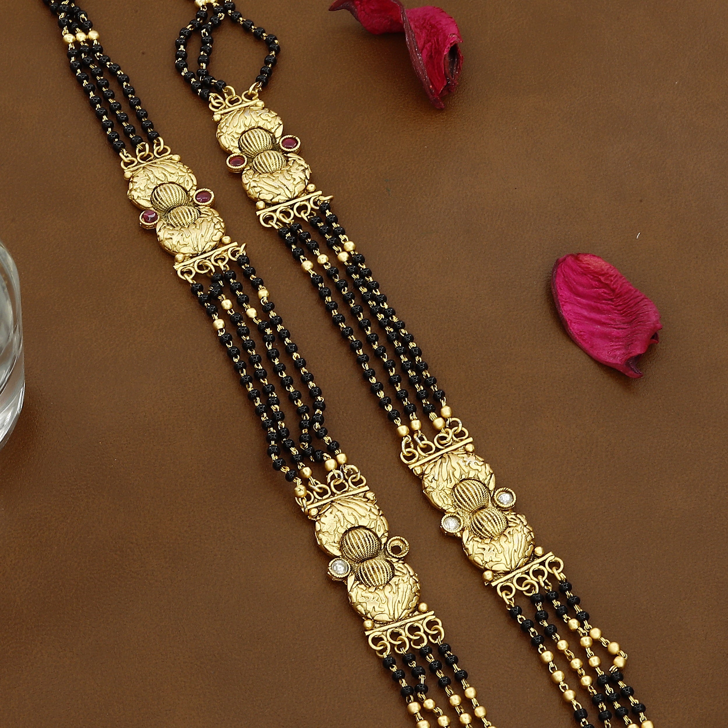 Ornate Gold Mangalsutra Set with Intricate Detailing
