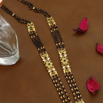 Freemen Mor Rajwadi Mangalsutra with Earrings for Women