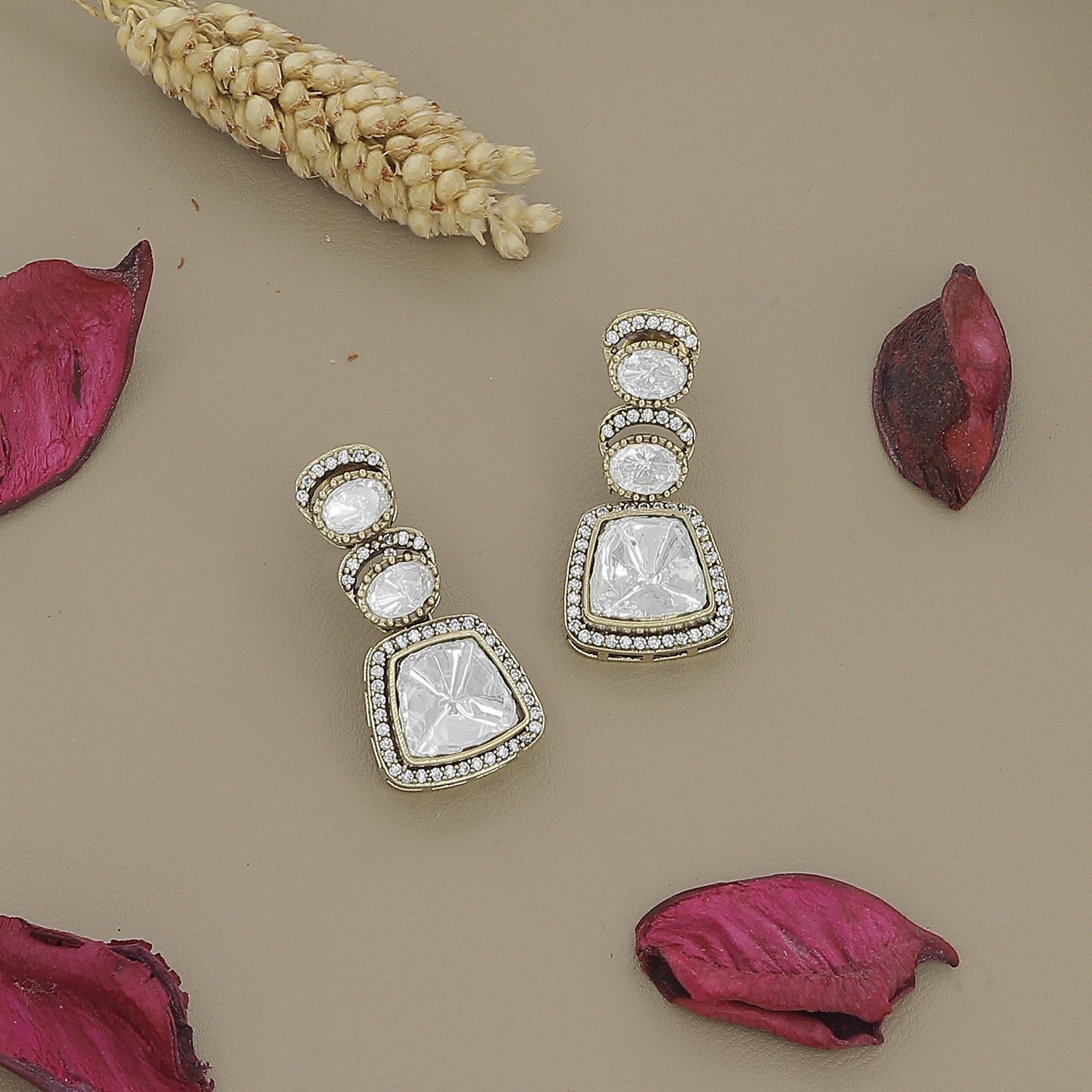 Dainty Moissanite Necklace and Earring Set