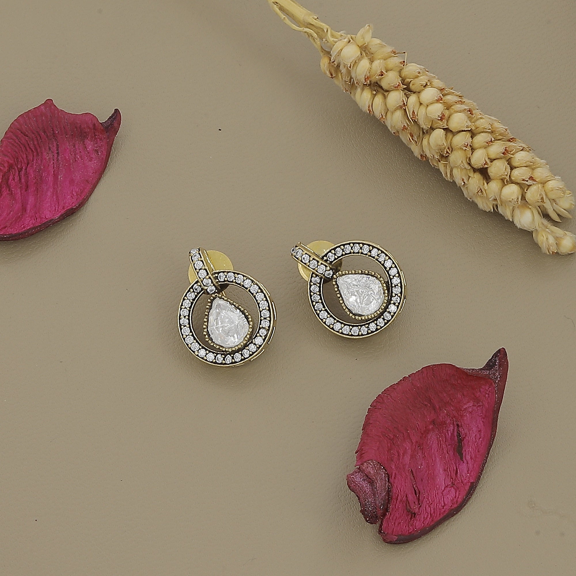 Pear-Shaped Moissanite Cluster Necklace and Earring Set