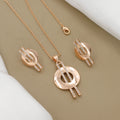 Modern Rose Gold Geometric Pendent Set