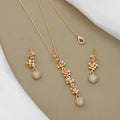 Chic Floral Drop Pendent & Earring Set