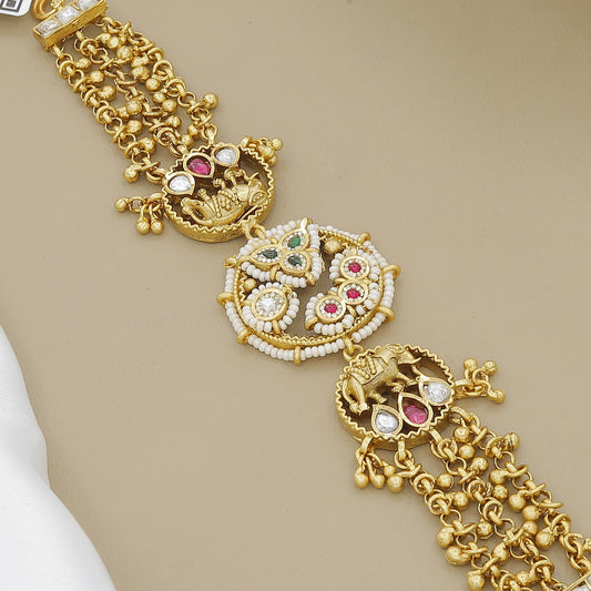 Antique Gold Plated Peacock Bracelet