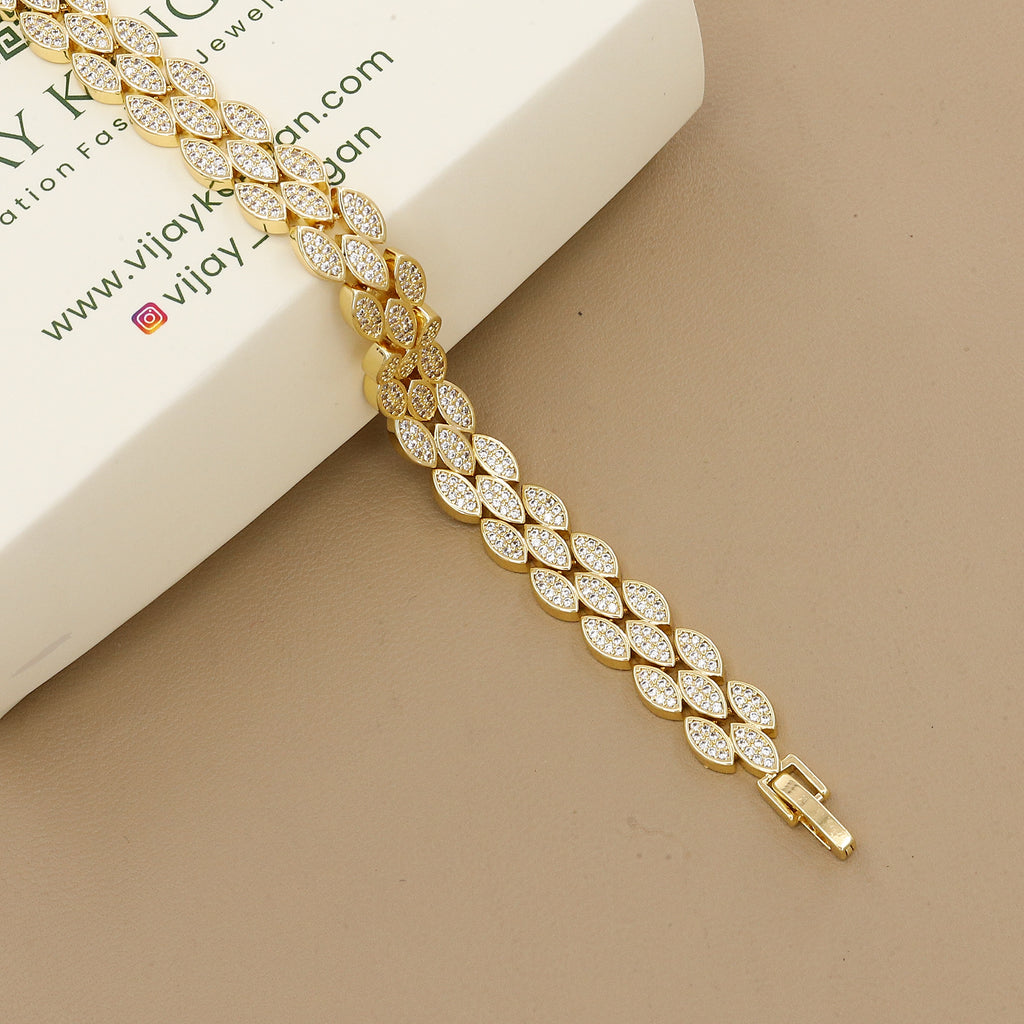 Wedding & Special Occasion CZ Leaf Bracelet